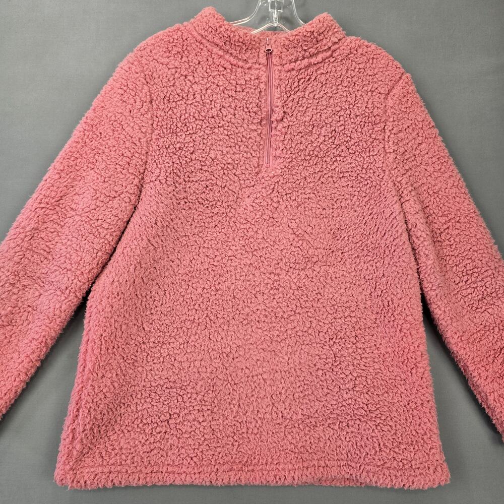 Canyon River Pink Fleece Pullover Jacket Soft Long Sleeves 1/4 Zip Womens Size L